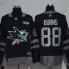 Adidas San Jose Sharks #88 Brent Burns Musta 100th Vuosipäivä Ommeltu NHL 2017 Jääkiekko Paita – Miesten