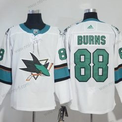 Adidas San Jose Sharks #88 Brent Burns Valkoinen Road Aito Ommeltu NHL Paita – Miesten