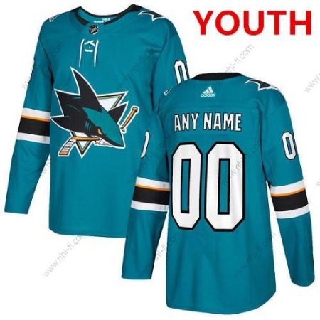 Adidas San Jose Sharks Räätälöidyt Aito Sinivihreä Kotiottelu NHL Paita