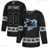 Adidas San Jose Sharks Räätälöidyt Musta Maajoukkue Logos Paita – Miesten