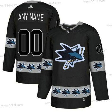 Adidas San Jose Sharks Räätälöidyt Musta Maajoukkue Logos Paita – Miesten