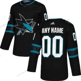 Adidas San Jose Sharks Räätälöidyt Musta Vaihtopaita Aito Paita – Lasten