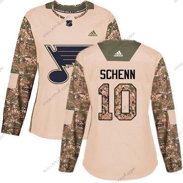 Adidas St. Louis Blues #10 Brayden Schenn Maastokuvio Aito 2017 Veterans Day Ommeltu NHL Paita – Naisten