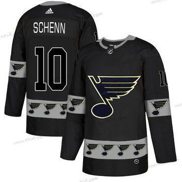 Adidas St. Louis Blues #10 Brayden Schenn Musta Maajoukkue Logos Paita – Miesten