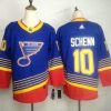 Adidas St. Louis Blues #10 Brayden Schenn Sininen Ommeltu NHL Retro Paita – Miesten