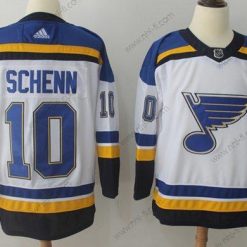 Adidas St. Louis Blues #10 Brayden Schenn Valkoinen Road Aito Ommeltu NHL Paita – Miesten