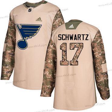 Adidas St. Louis Blues #17 Jaden Schwartz Maastokuvio Aito 2017 Veterans Day Ommeltu NHL Paita – Miesten