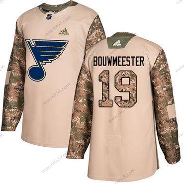 Adidas St. Louis Blues #19 Jay Bouwmeester Maastokuvio Aito 2017 Veterans Day Ommeltu NHL Paita – Miesten