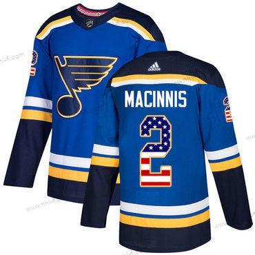 Adidas St. Louis Blues #2 Al Macinnis Sininen Kotiottelu Aito USA Flag Ommeltu NHL Paita – Miesten