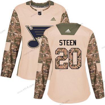 Adidas St. Louis Blues #20 Alexander Steen Maastokuvio Aito 2017 Veterans Day Ommeltu NHL Paita – Naisten