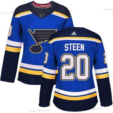 Adidas St. Louis Blues #20 Alexander Steen Sininen Kotiottelu Aito Ommeltu NHL Paita – Naisten