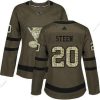 Adidas St. Louis Blues #20 Alexander Steen Vihreä Salute to Service Ommeltu NHL Paita – Naisten