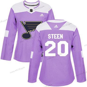 Adidas St. Louis Blues #20 Alexander Steen Violetti Aito Taistelee syöpää vastaan Ommeltu NHL Paita – Naisten