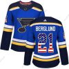 Adidas St. Louis Blues #21 Patrik Berglund Sininen Kotiottelu Aito USA Flag Ommeltu NHL Paita – Naisten