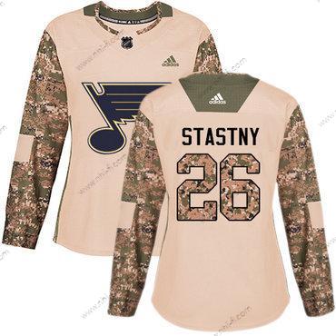 Adidas St. Louis Blues #26 Paul Stastny Maastokuvio Aito 2017 Veterans Day Ommeltu NHL Paita – Naisten