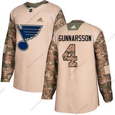 Adidas St. Louis Blues #4 Carl Gunnarsson Maastokuvio Aito 2017 Veterans Day Ommeltu NHL Paita – Miesten