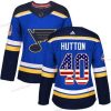 Adidas St. Louis Blues #40 Carter Hutton Sininen Kotiottelu Aito USA Flag Ommeltu NHL Paita – Naisten