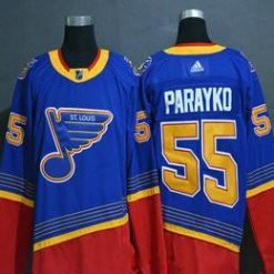 Adidas St. Louis Blues #55 Colton Parayko Sininen Ommeltu NHL Retro Paita – Miesten