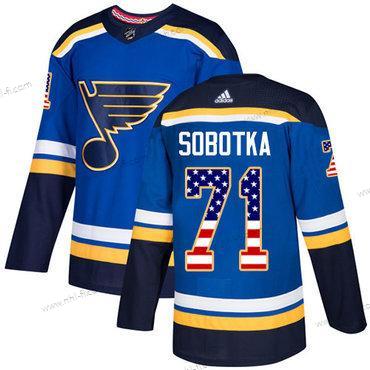 Adidas St. Louis Blues #71 Vladimir Sobotka Sininen Kotiottelu Aito USA Flag Ommeltu NHL Paita – Miesten