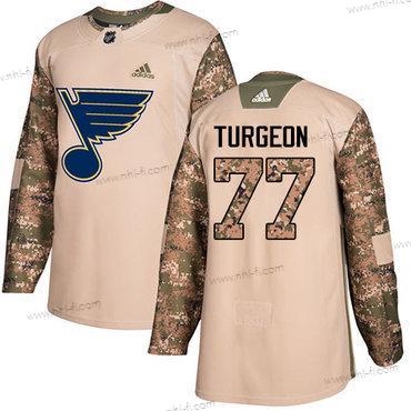 Adidas St. Louis Blues #77 Pierre Turgeon Maastokuvio Aito 2017 Veterans Day Ommeltu NHL Paita – Miesten