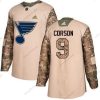 Adidas St. Louis Blues #9 Shayne Corson Maastokuvio Aito 2017 Veterans Day Ommeltu NHL Paita – Miesten