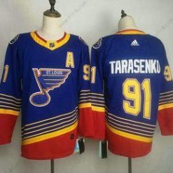 Adidas St. Louis Blues #91 Vladimir Tarasenko Sininen Ommeltu NHL Retro Paita – Miesten