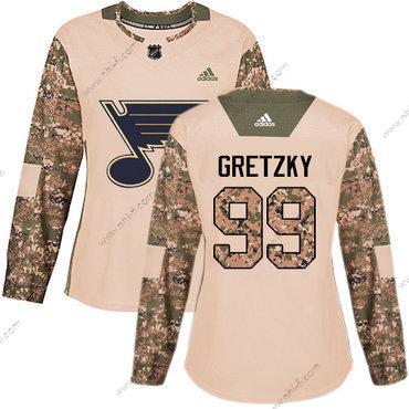 Adidas St. Louis Blues #99 Wayne Gretzky Maastokuvio Aito 2017 Veterans Day Ommeltu NHL Paita – Naisten