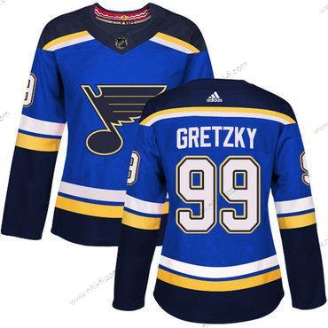 Adidas St. Louis Blues #99 Wayne Gretzky Sininen Kotiottelu Aito Ommeltu NHL Paita – Naisten