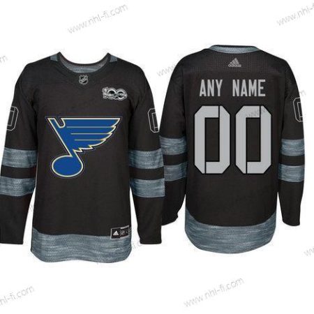 Adidas St. Louis Blues Räätälöidyt Musta 1917-2017 100th Vuosipäivä Ommeltu NHL Paita