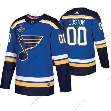 Adidas St. Louis Blues Räätälöidyt Sininen 2019 Stanley Cup Champions Paita