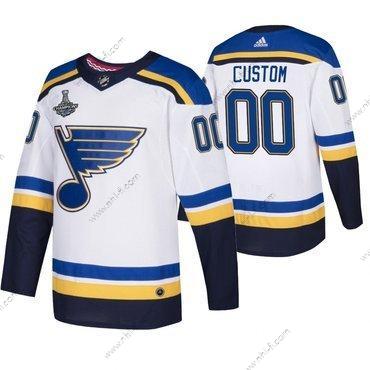 Adidas St. Louis Blues Räätälöidyt Valkoinen 2019 Stanley Cup Champions Paita