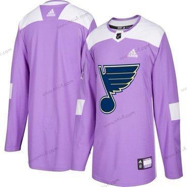 Adidas St. Louis Blues Räätälöidyt Violetti Pinkki Jääkiekko Taistelee syöpää vastaan Harjoitus Paita – Miesten