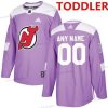 Adidas Taapero New Jersey Devils Räätälöidyt Violetti Pinkki Jääkiekko Taistelee syöpää vastaan Harjoitus Paita