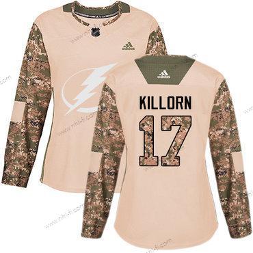 Adidas Tampa Bay Lightning #17 Alex Killorn Maastokuvio Aito 2017 Veterans Day Ommeltu NHL Paita – Naisten