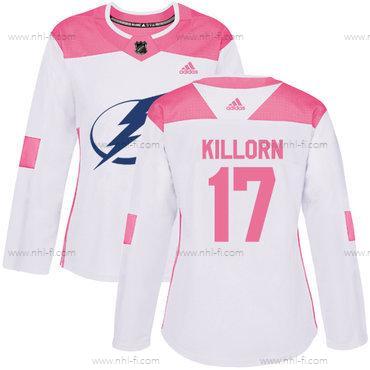 Adidas Tampa Bay Lightning #17 Alex Killorn Valkoinen Pinkki Aito Ommeltu NHL Paita – Naisten