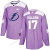 Adidas Tampa Bay Lightning #17 Alex Killorn Violetti Aito Taistelee syöpää vastaan Ommeltu NHL Paita – Miesten