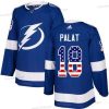 Adidas Tampa Bay Lightning #18 Ondrej Palat Sininen Kotiottelu Aito USA Flag Ommeltu NHL Paita – Miesten