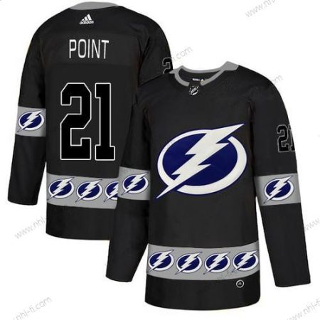 Adidas Tampa Bay Lightning #21 Brayden Point Musta Maajoukkue Logos Paita – Miesten