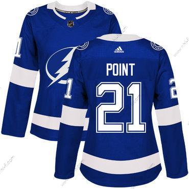 Adidas Tampa Bay Lightning #21 Brayden Point Sininen Kotiottelu Aito Ommeltu NHL Paita – Naisten