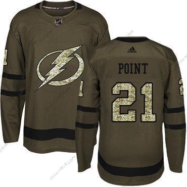 Adidas Tampa Bay Lightning #21 Brayden Point Vihreä Salute to Service Ommeltu NHL Paita – Miesten