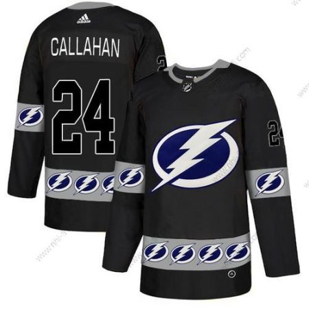 Adidas Tampa Bay Lightning #24 Ryan Callahan Musta Maajoukkue Logos Paita – Miesten