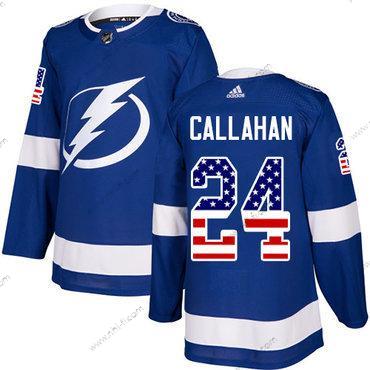 Adidas Tampa Bay Lightning #24 Ryan Callahan Sininen Kotiottelu Aito USA Flag Ommeltu NHL Paita – Miesten