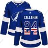 Adidas Tampa Bay Lightning #24 Ryan Callahan Sininen Kotiottelu Aito USA Flag Ommeltu NHL Paita – Naisten