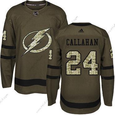 Adidas Tampa Bay Lightning #24 Ryan Callahan Vihreä Salute to Service Ommeltu NHL Paita – Miesten