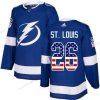 Adidas Tampa Bay Lightning #26 Martin St. Louis Sininen Kotiottelu Aito USA Flag Ommeltu NHL Paita – Miesten