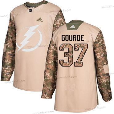 Adidas Tampa Bay Lightning #37 Yanni Gourde Maastokuvio Aito 2017 Veterans Day Ommeltu NHL Paita – Miesten