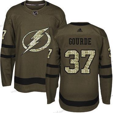 Adidas Tampa Bay Lightning #37 Yanni Gourde Vihreä Salute to Service Ommeltu NHL Paita – Miesten