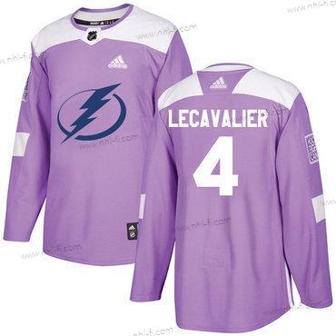 Adidas Tampa Bay Lightning #4 Vincent Lecavalier Violetti Aito Taistelee syöpää vastaan Ommeltu NHL Paita – Miesten