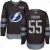 Adidas Tampa Bay Lightning #55 Braydon Coburn Musta 1917-2017 100th Vuosipäivä Ommeltu NHL Paita – Miesten