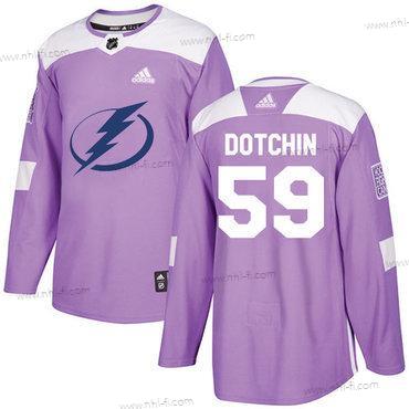 Adidas Tampa Bay Lightning #59 Jake Dotchin Violetti Aito Taistelee syöpää vastaan Ommeltu NHL Paita – Miesten